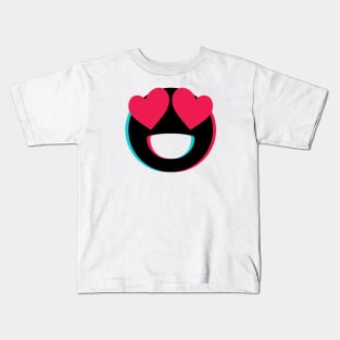 TikTok lovely eyes heart emoji smiley Black Kids T-Shirt